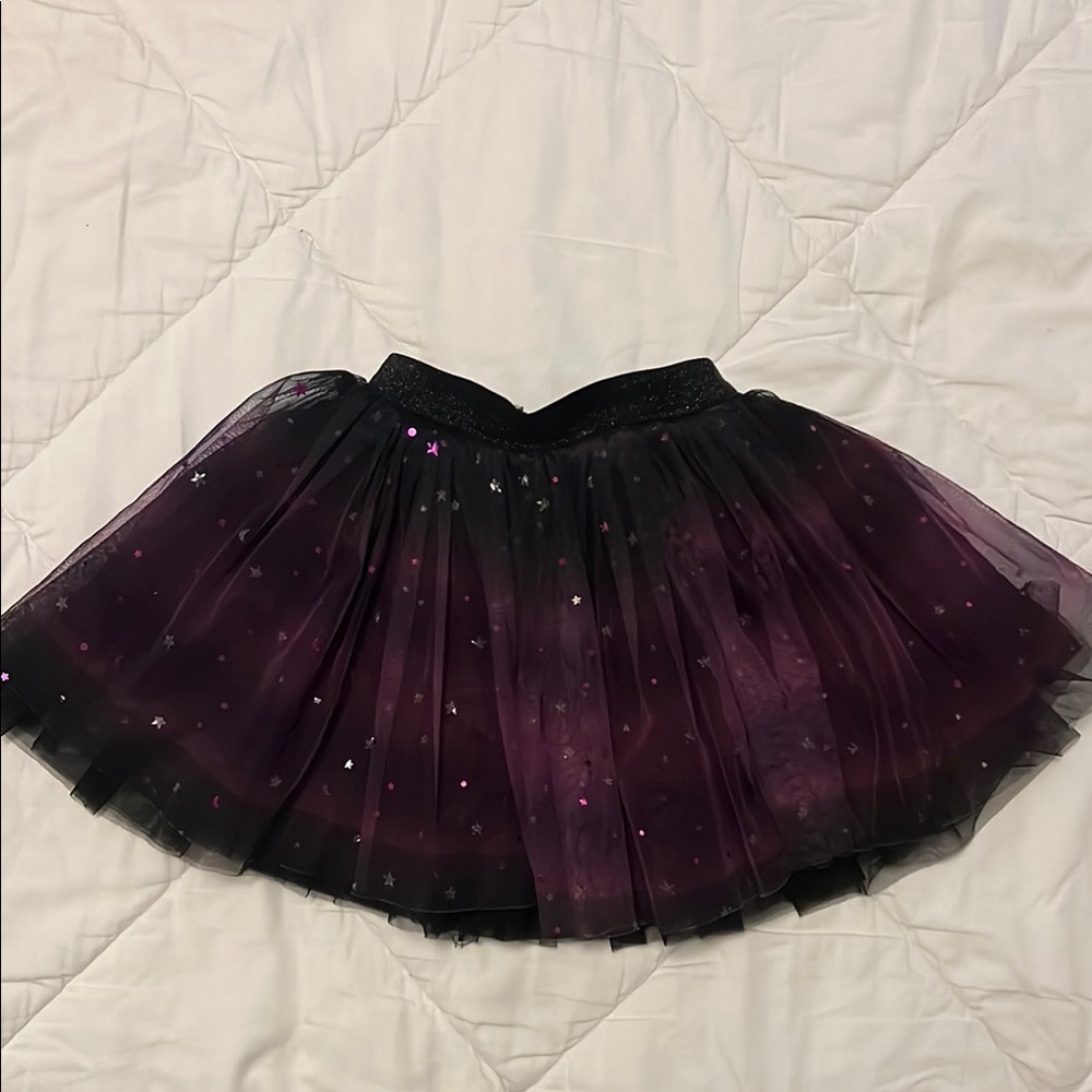 Elegant Black and Purple Tulle Skirt